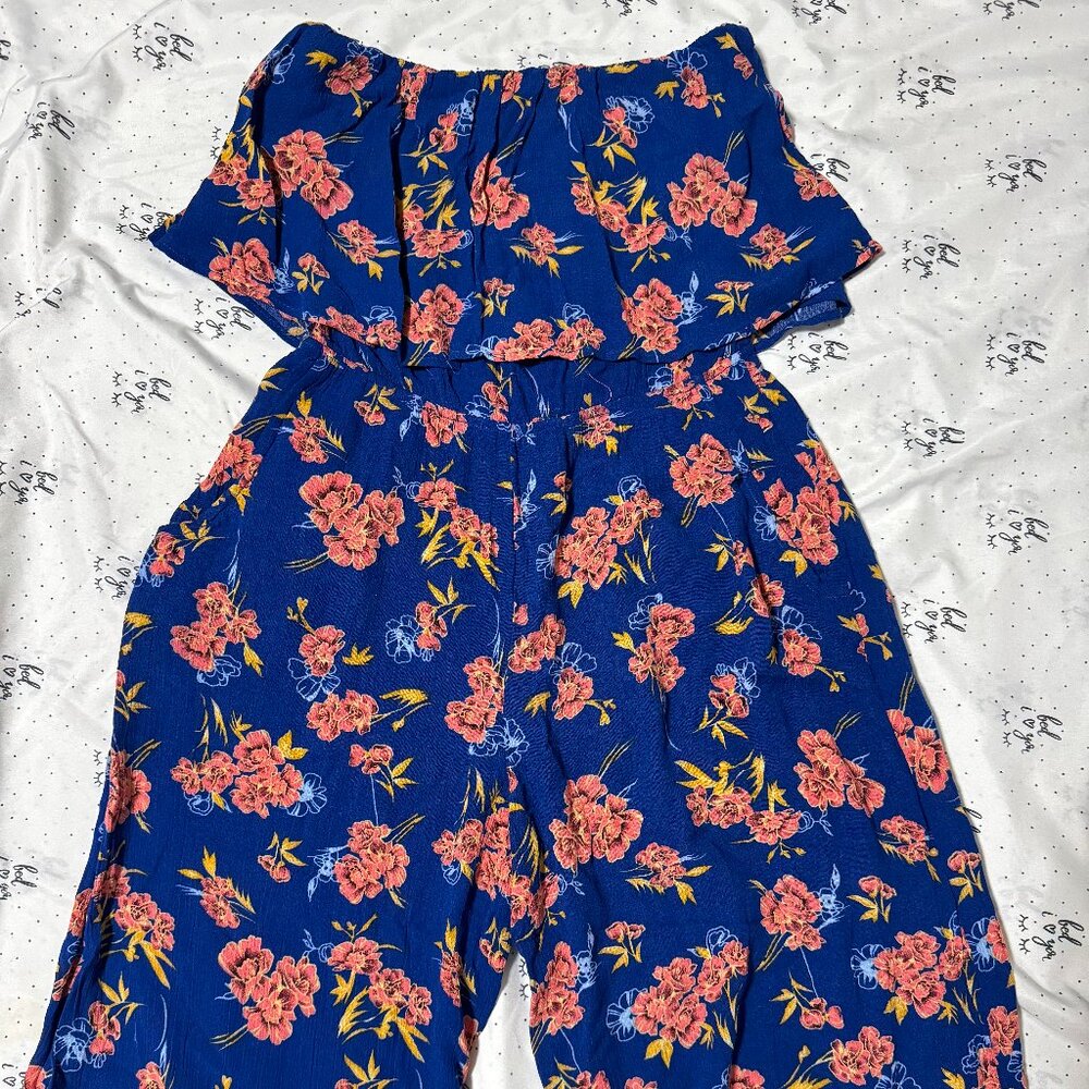 Lulus Floral Print Strapless Culotte Jumpsuit